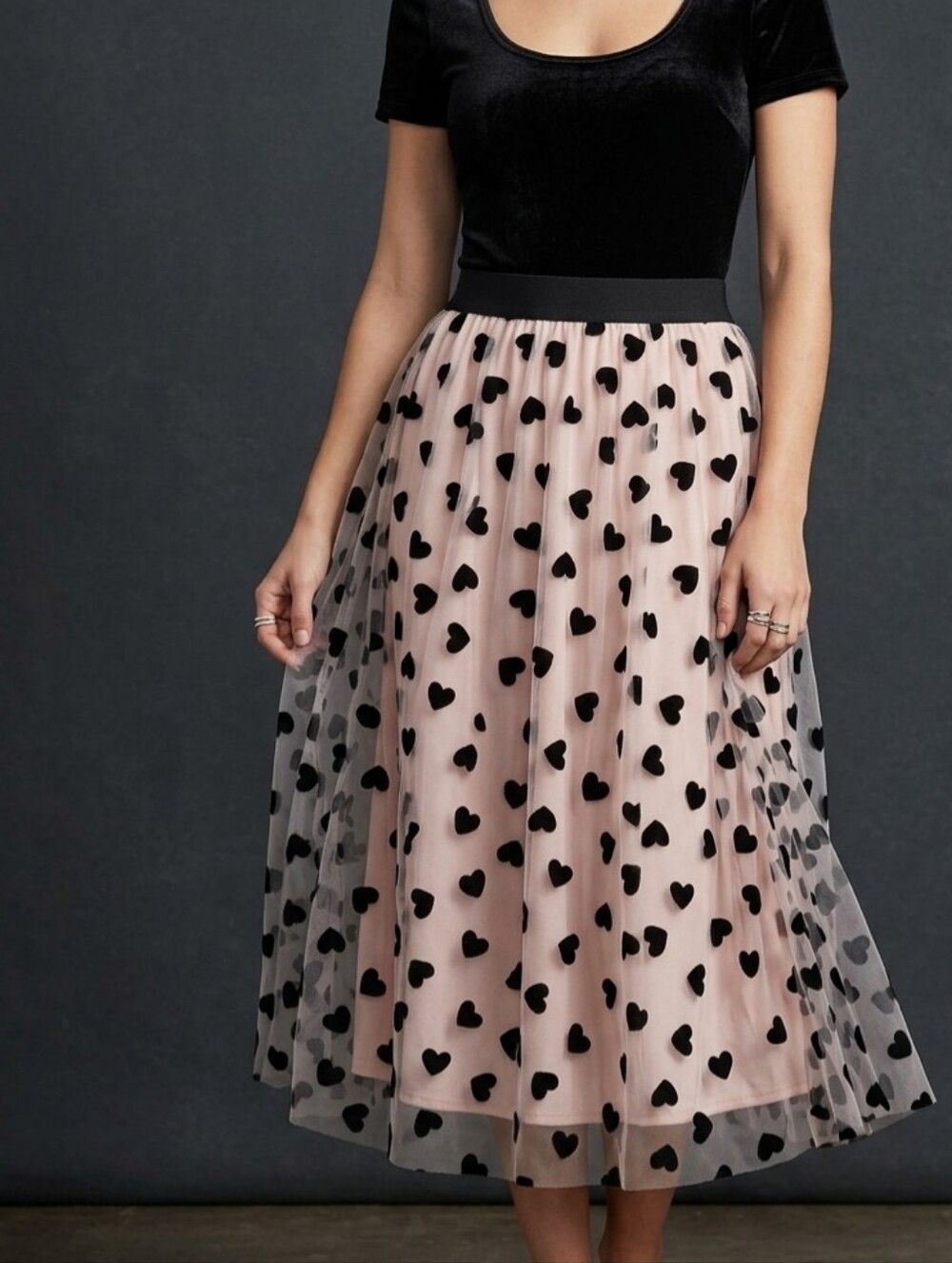 Midnight Romance Heart Tulle & Velvet Curated 2-Piece Outfit Medium